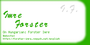 imre forster business card